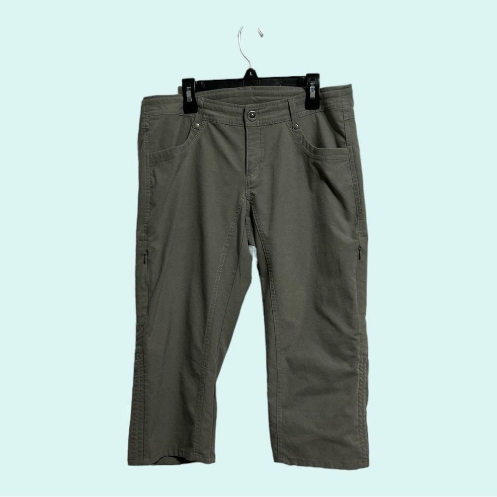 Kuhn Mountain Culture Outdoor Hiking Cropped Pants Willow Green/Grey Size 8